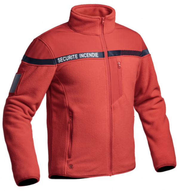 Veste polaire Sécu-One sécurité incendie rouge (A10 Equipement) – Image 3