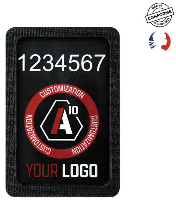 Porte n° d'identification + logo velcro poitrine SÉCU-ONE noir A10