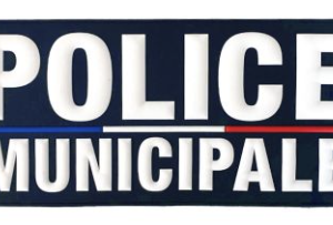 Flap police municipale gomme marine 280 x 130 mm (LPSA)