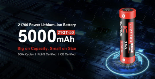 Batterie Klarus 21700 5000mAh 21GT50 pour lampe XT21X – Image 2