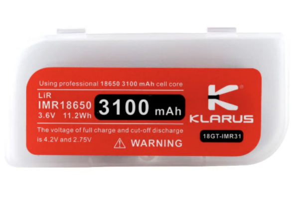 Batterie Klarus 18650 18GT-IMR31 3100mAh pour lampe XT11X, 360X3, 360X1 – Image 4