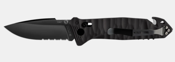 C.A.C. manche PA6 Serration Toxifié (avec tire-bouchon) Noir