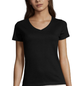 TEE-SHIRT FEMME COL “V” SOL’S Imperial Noir (Solo)