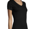 TEE-SHIRT FEMME COL “V” SOL’S Imperial Noir (Solo) – Image 3
