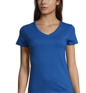 TEE-SHIRT FEMME COL “V” SOL’S Imperial Bleu Royal (Solo)