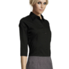 CHEMISE FEMME STRETCH MANCHES 3/4 SOL’S EFFECT Noir (Solo) – Image 3