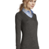 PULL COL V SOL’S GLORY WOMEN Anthracite Chiné (Solo) – Image 3