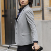 BLAZER MAILLE PIQUÉE NEOBLU MARCEL WOMEN Gris Chiné (Solo) – Image 2