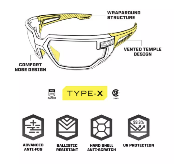 Lunettes de protection balistique Mechanix Type-X Fumées (AMG Pro) – Image 3