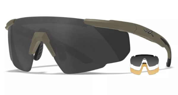 Kit lunettes Saber Advanced coyote verres fumés, clairs et oranges - Wiley X (AMG Pro)