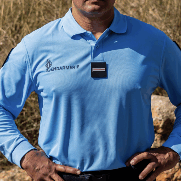 POLO BLEU MANCHES LONGUES GENDARMERIE COOLDRY MAILLE PIQUEE (DCA) – Image 3