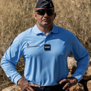 POLO BLEU MANCHES LONGUES GENDARMERIE COOLDRY MAILLE PIQUEE (DCA)