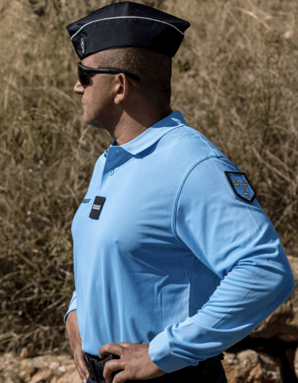POLO BLEU MANCHES LONGUES GENDARMERIE COOLDRY MAILLE PIQUEE (DCA) – Image 2