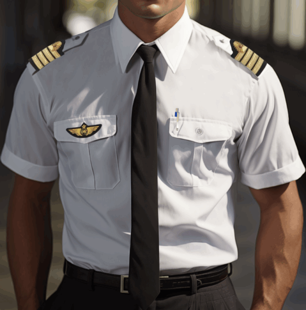Chemise pilote blanche manches courtes (DCA) – Image 2