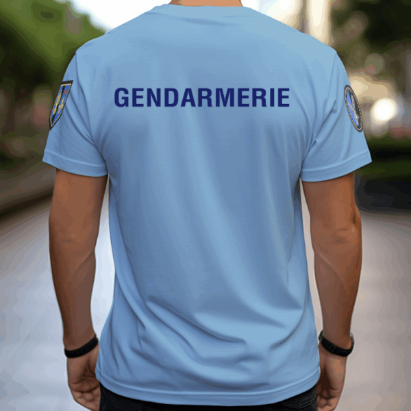 TEE SHIRT GENDARMERIE BLEU COOLDRY ANTI HUMIDITE MAILLE PIQUEE (DCA) – Image 2