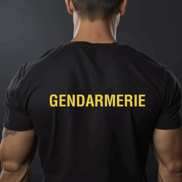 TEE SHIRT NOIR IMPRIME GENDARMERIE 150g/m2 (DCA) – Image 4