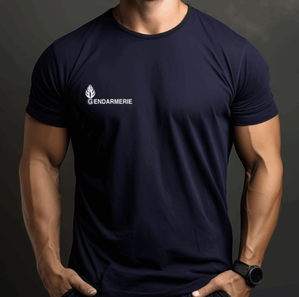 TEE SHIRT MARINE IMPRIME GENDARMERIE 180g/m2 (DCA)
