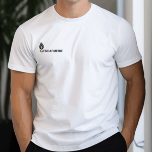 Tshirt blanc marquage Gendarmerie 180g/m2 (DCA)