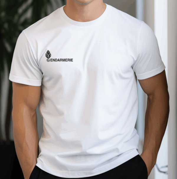 Tshirt blanc marquage Gendarmerie 180g/m2 (DCA)