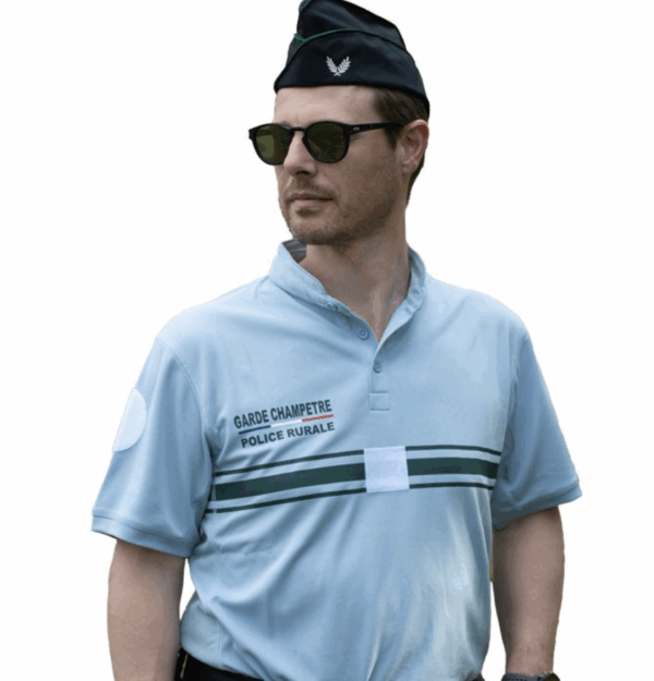 POLO MANCHES COURTES RESPIRANT GARDE CHAMPETRE POLICE RURALE COL MAO (LPSA)