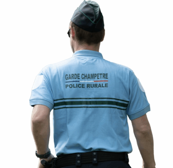 POLO MANCHES COURTES GARDE CHAMPETRE POLICE RURALE COL MAO (LPSA) – Image 2