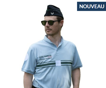 POLO MANCHES COURTES RESPIRANT GARDE CHAMPETRE POLICE RURALE COL MAO (LPSA)