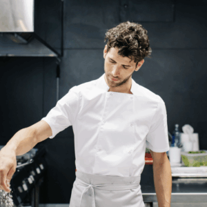 VESTE DE CUISINIER MC AVEC BOUTONS PRESSION 2 Coloris (IMBRETEX) By Velilla