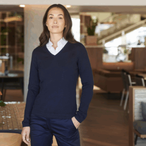 LADIES' V-NECK JUMPER 4 Coloris (IMBRETEX) By Henbury