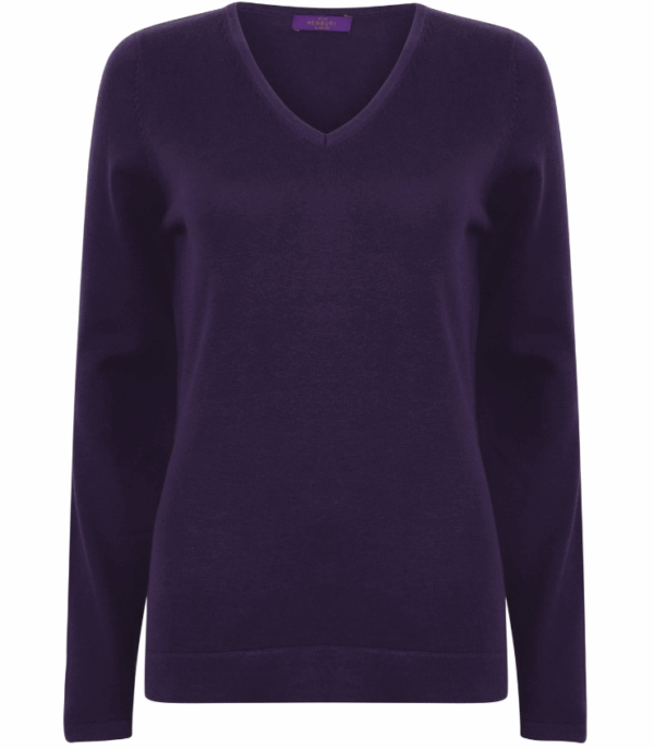 LADIES' V-NECK JUMPER (IMBRETEX) By Henbury – Image 2