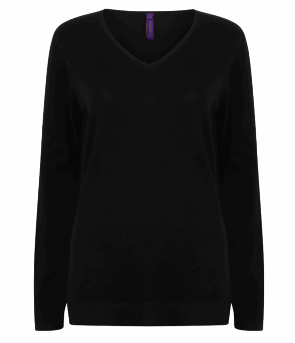 LADIES' V-NECK JUMPER (IMBRETEX) By Henbury – Image 3
