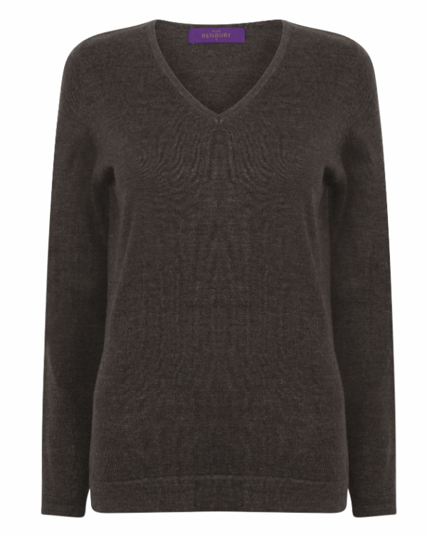 LADIES' V-NECK JUMPER (IMBRETEX) By Henbury – Image 4