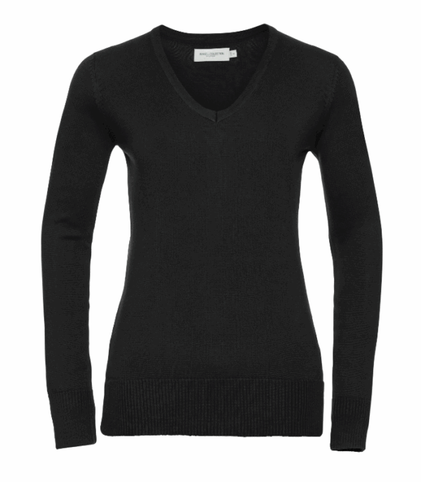 LADIES' V-NECK KNITTED PULLOVER (IMBRETEX) By Russell Collection – Image 5