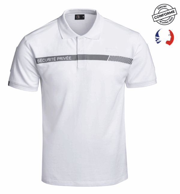 Polo SÉCU-ONE Sécurité Privée noir ou blanc (A10) – Image 2