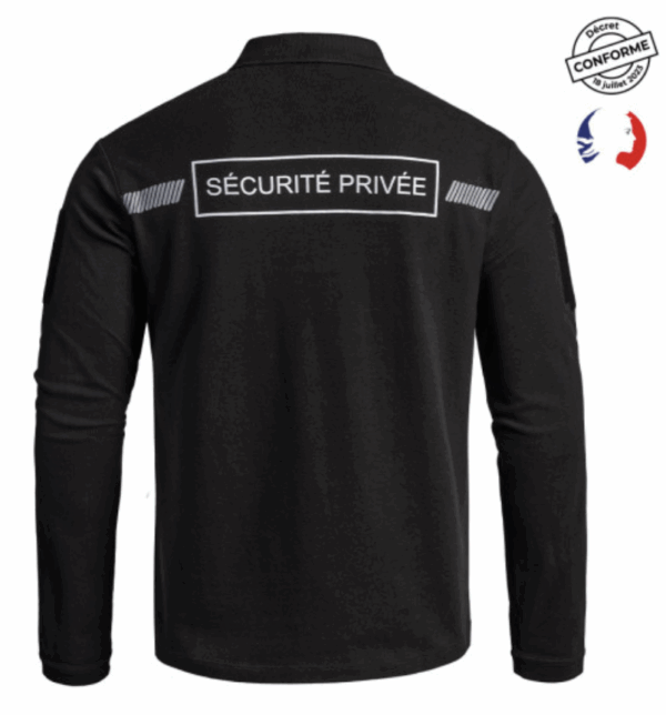 Polo SÉCU-ONE manches longues Sécurité Privée noir (A10) – Image 3