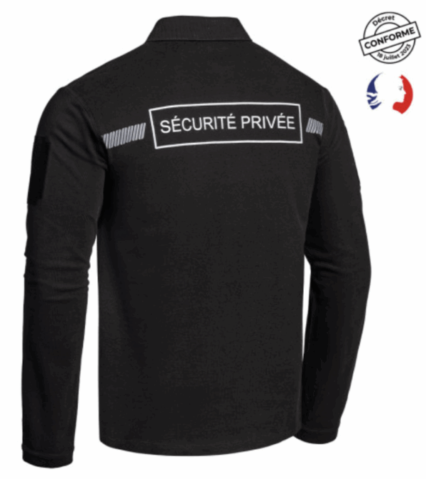 Polo SÉCU-ONE manches longues Sécurité Privée noir (A10) – Image 4