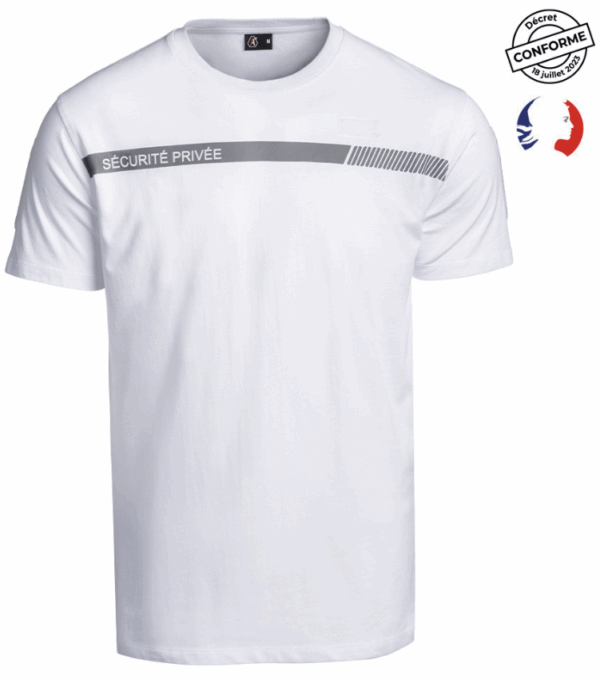 T-shirt SÉCU-ONE Sécurité Privée blanc (A10)