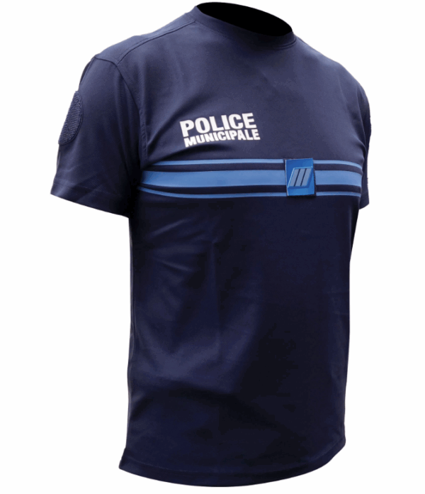 TEE SHIRT POLICE MUNICIPALE BLEU MARINE COOLDRY MAILLE PIQUEE (DCA)