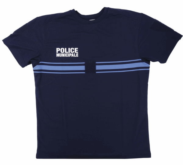 TEE SHIRT POLICE MUNICIPALE BLEU MARINE COOLDRY MAILLE PIQUEE (DCA) – Image 3