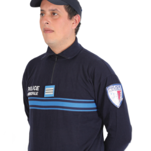 Chemise F1 coton marine brodée Police municipale (GK Pro)