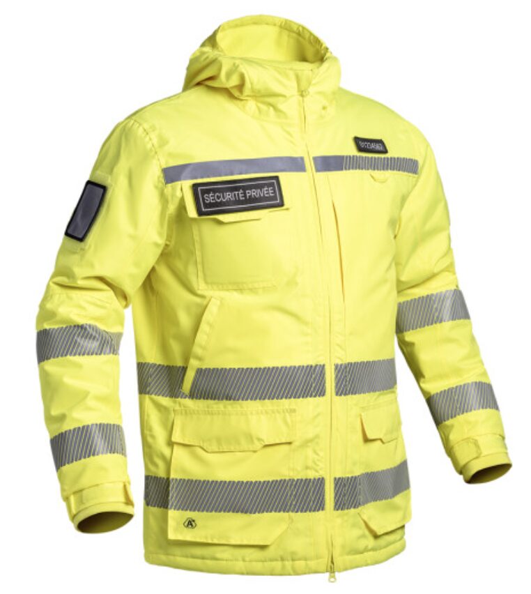 Parka Hardshell SÉCU-ONE WF 150 HV-TAPE Sécurité Privée jaune (A10) – Image 2