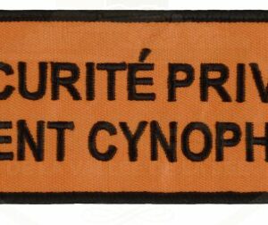 BRASSARD ORANGE SECURITE PRIVEE AGENT CYNOPHILE| VELCRO (VVS)