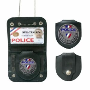 PORTE CARTE AVEC CHAINE et MEDAILLE POLICE (DCA)
