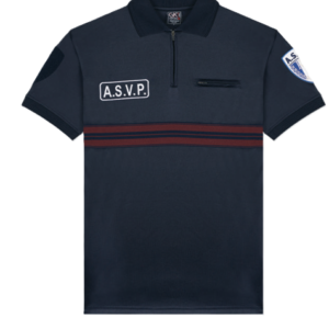 POLO ASVP MANCHES COURTES ZIPPÉ MAILLE RESPIRANTE (GK Pro)