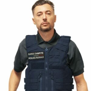 Gilet pare balles Full Tactical noir homme GARDE CHAMPETRE POLICE RURALE NIJ 0101.06 NIJ 0115.00 - L2 E2 (LPSA)