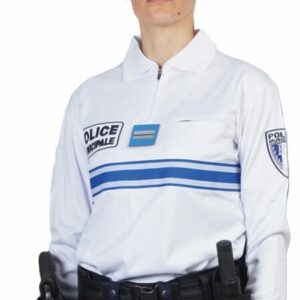 POLO BLANC «COOL PASS» AVEC ZIP Police Municipale (GK Pro)