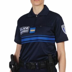 POLO MARINE «COOL PASS» AVEC ZIP Manches Courtes Police Municipale (GK Pro)