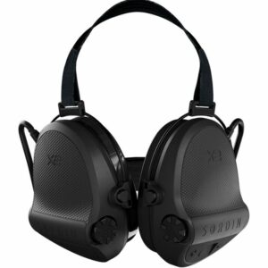 Casque anti-bruit Suprême X2 noir avec serre-nuque tissu noir et anneaux d'hygiène en gel (A10)
