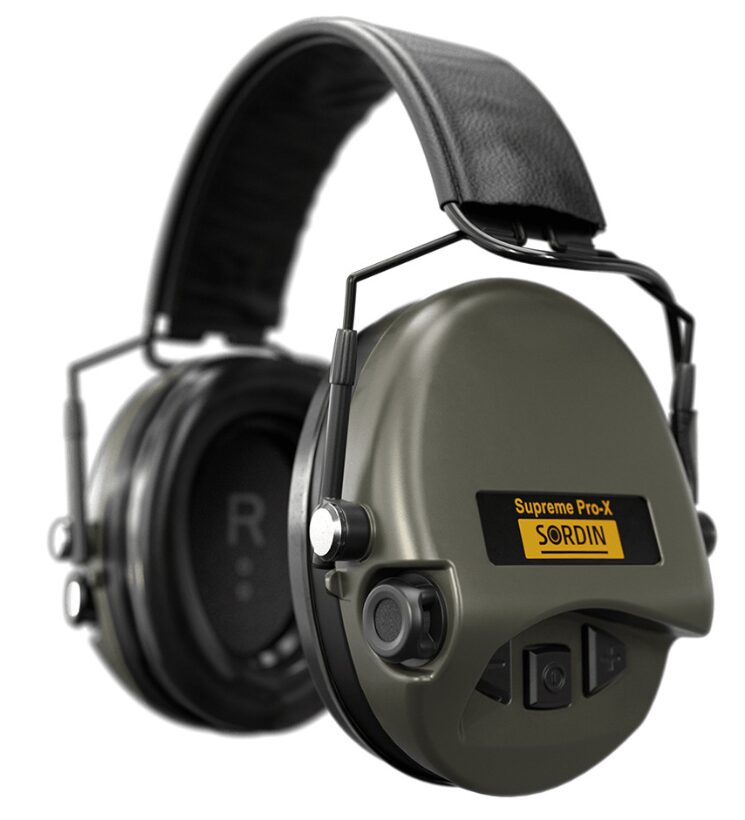 Casque anti-bruit Suprême Pro-X SFA vert olive serre-tête cuir noir (A10)