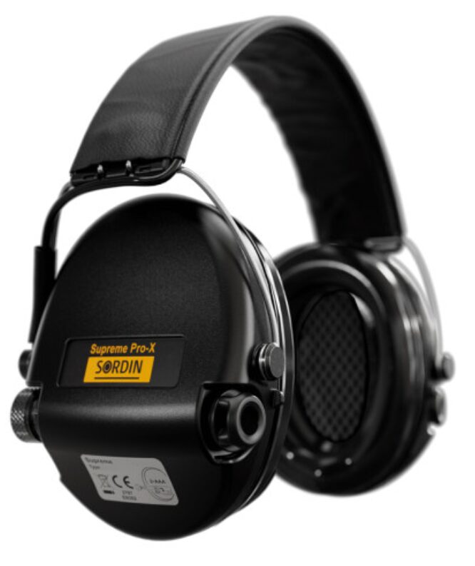 Casque anti-bruit Suprême Pro-X LED noir serre-tête cuir noir (A10) – Image 3