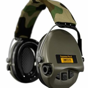 Casque anti-bruit Suprême Pro-X vert olive serre-tête tissu camo (A10)